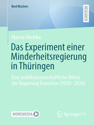 cover image of Das Experiment einer Minderheitsregierung in Thüringen